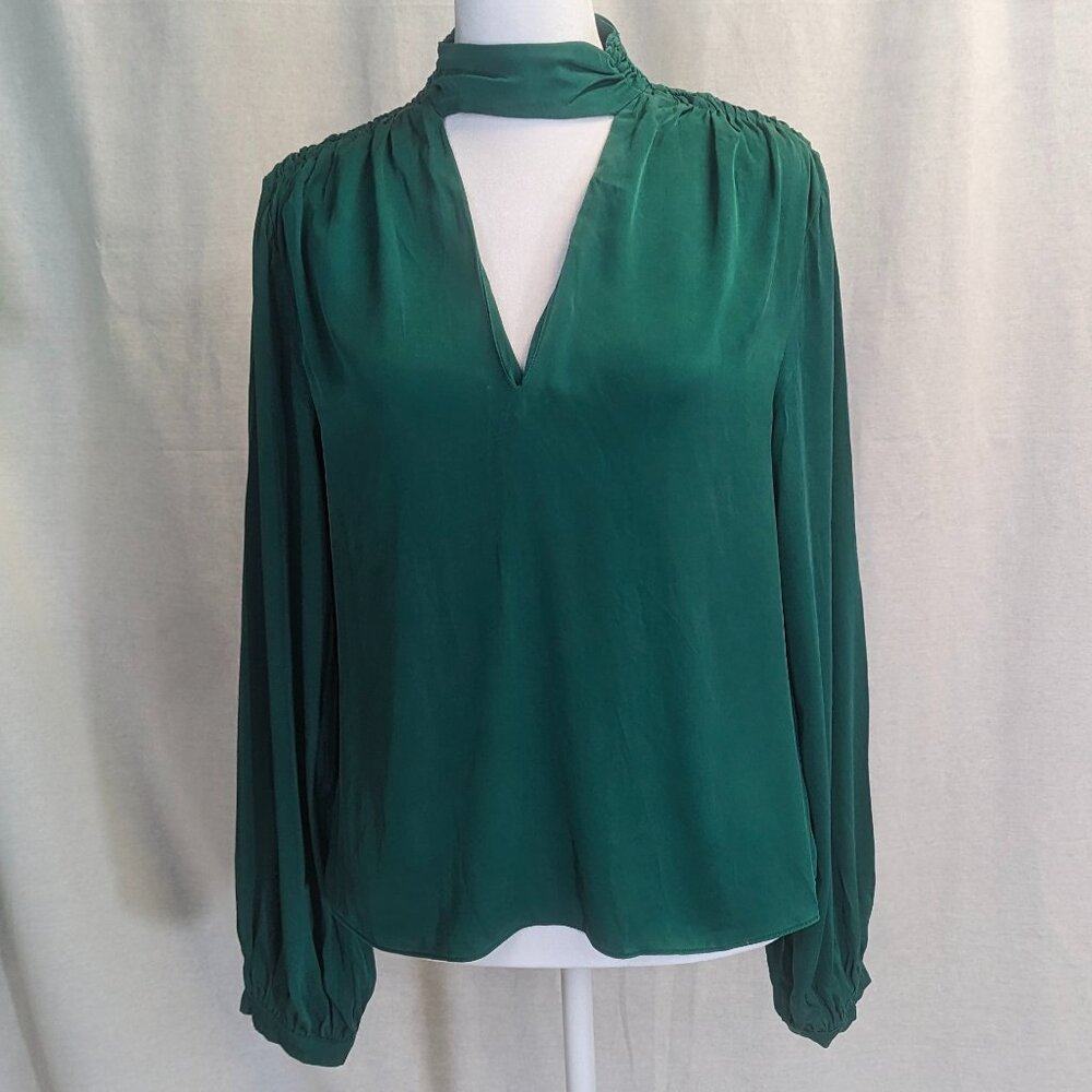 Intermix Size 2 100% Silk Green Blouse